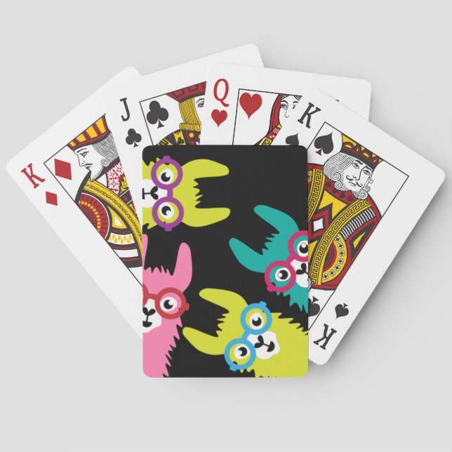 Jeu De Cartes Camélid coloré de lama drôle (dos)