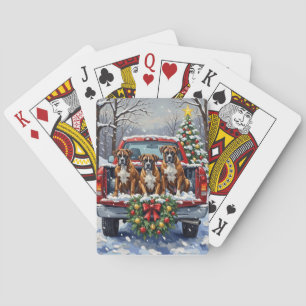 Jeu De Cartes Camion rouge de Noël Boxer Fêtes
