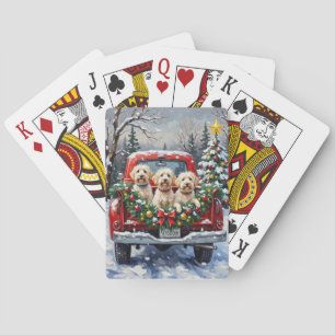 Jeu De Cartes Camionnette Rouge de Noël Maltais Fêtes