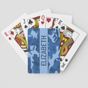 Jeu De Cartes Camo Personnalisé Bleu