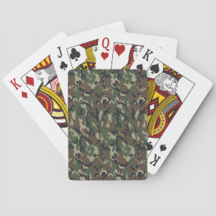 Jeu De Cartes Camouflage Militaire de Forêt de Bois