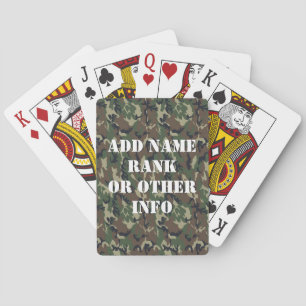 Jeu De Cartes Camouflage militaire des forêts de bois