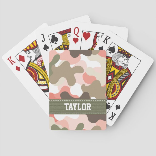 Jeu De Cartes Camouflage vert rose Bicycle® Cartes de jeu (dos)