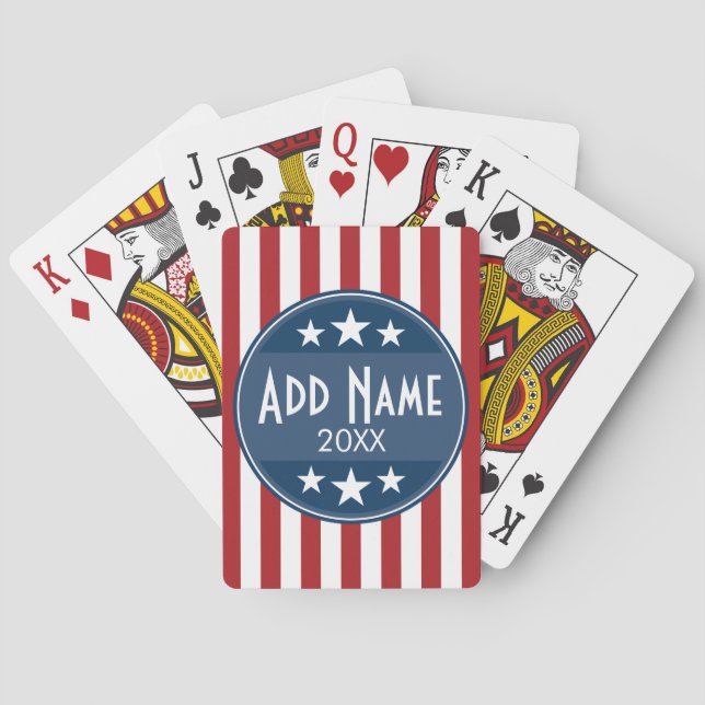 Jeu De Cartes Campagne politique - Étoiles et rayures patriotiqu (dos)