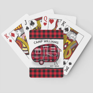 Jeu De Cartes Camper Rustic Red Buffalo Plaid Monogram
