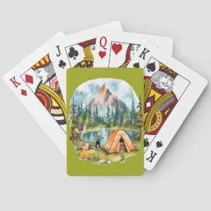 Jeu De Cartes Camping Cartes de jeu avec enfants noirs