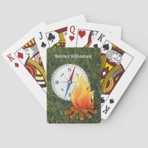 Jeu De Cartes Camping feu et boussole Personnaliser