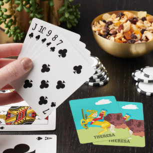 Jeu De Cartes Campy Western Cowgirl on Horse Personnalisé