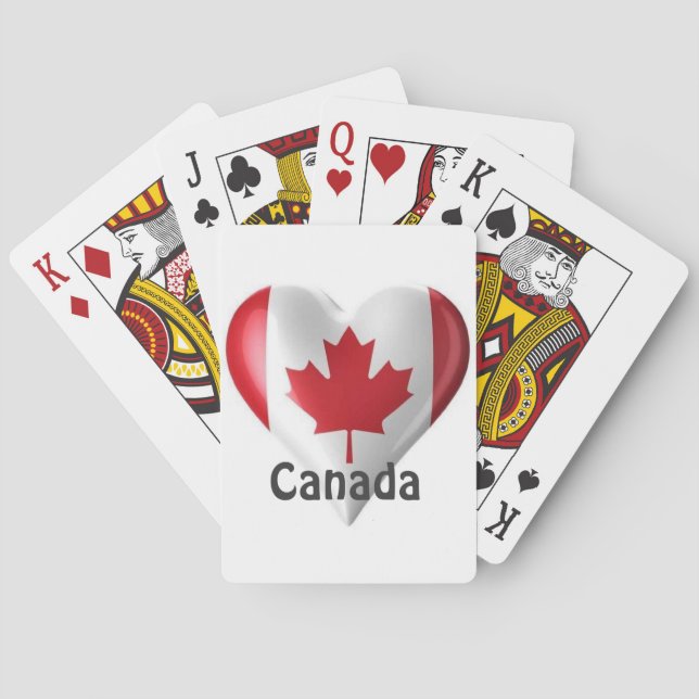 Jeu De Cartes Canada Flag Heart (dos)