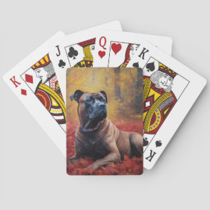 Jeu De Cartes Cane Corso en automne Feuilles automne Inspire