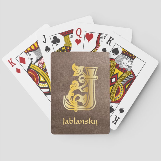 Jeu De Cartes Capitale décorative botanique médiévale J (dos)