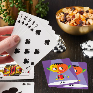 Jeu De Cartes Caractère de tête orange