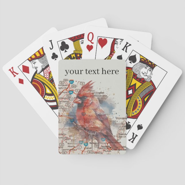 Jeu De Cartes Cardinal on Virginia Road Map personnalisable (dos)