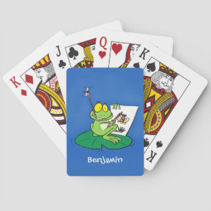 Jeu De Cartes Caricature amusante de grenouille verte