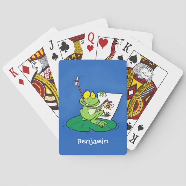Jeu De Cartes Caricature amusante de grenouille verte (dos)