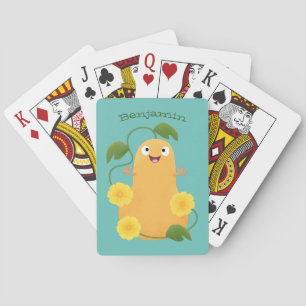 Jeu De Cartes Caricature citrouille gourde en beuret joyeux