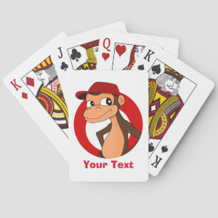 Jeu De Cartes Caricature de chimpanzé personnalisée jouant aux c