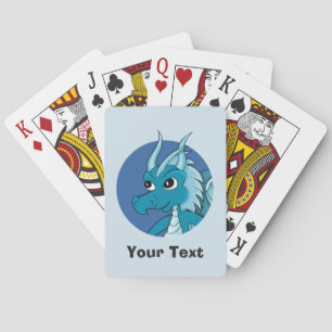 Jeu De Cartes Caricature de dragon bleu personnalisée Jouer des 