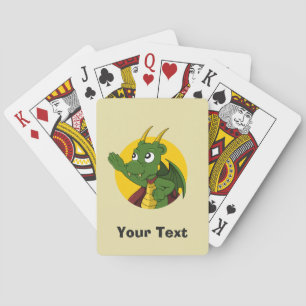Jeu De Cartes Caricature de dragon vert personnalisée Jouer aux