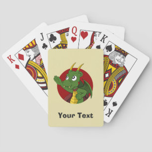 Jeu De Cartes Caricature de dragon vert personnalisée Jouer aux