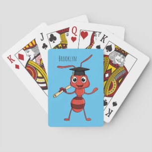 Jeu De Cartes Caricature de fourmi rouge joyeux