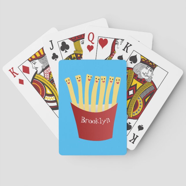 Jeu De Cartes Caricature de frites Cute kawaii fast food (dos)