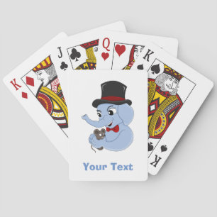 Jeu De Cartes Caricature de garçon d'éléphant mignon jouant aux 
