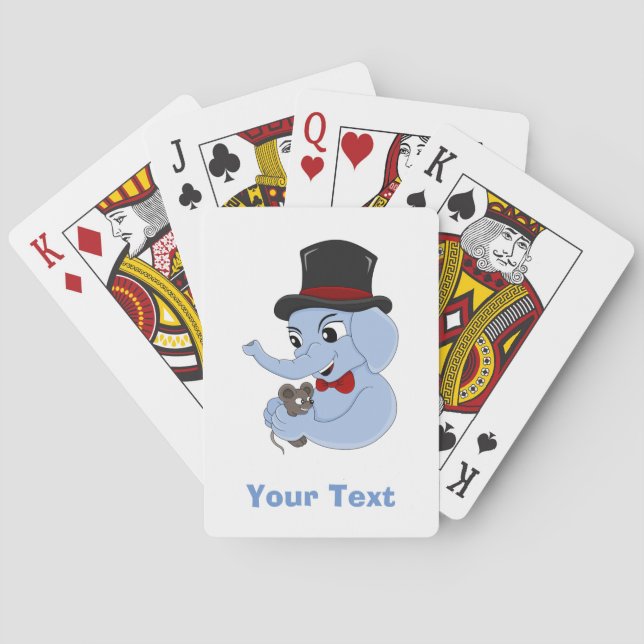 Jeu De Cartes Caricature de garçon d'éléphant mignon jouant aux  (dos)