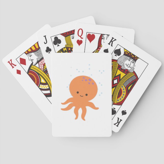 Jeu De Cartes Caricature de la pieuvre mignonne (dos)