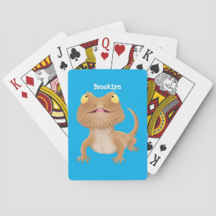 Jeu De Cartes Caricature de lézard de dragon à barbe