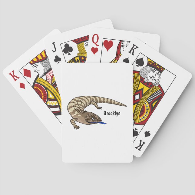 Jeu De Cartes Caricature de lézard rouge (dos)