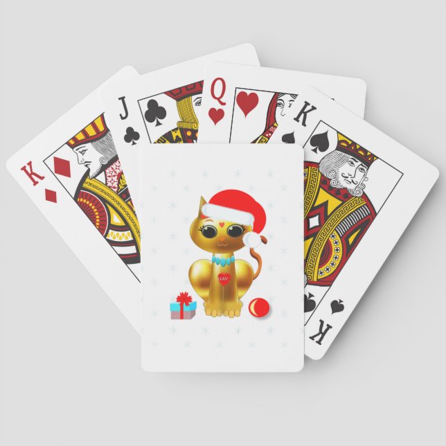 Jeu De Cartes Caricature de Noël en chaton (dos)