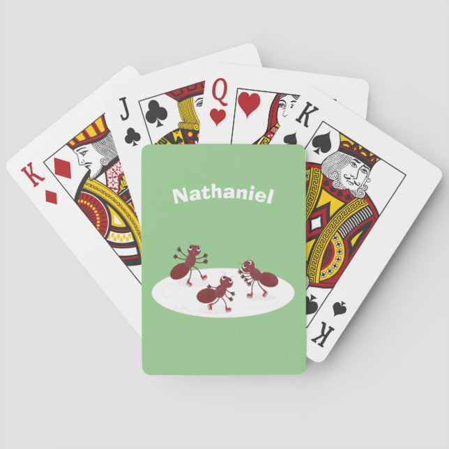Jeu De Cartes Caricature de patinage sur glace de Happy red four (dos)