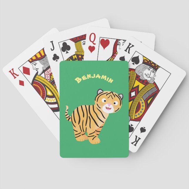 Jeu De Cartes Caricature de petit tigre joyeux (dos)