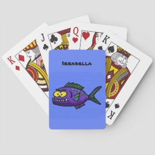 Jeu De Cartes Caricature de poisson de Piranha