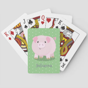 Jeu De Cartes Caricature de porc mignon rose pot vendue