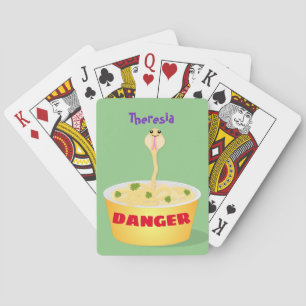 Jeu De Cartes Caricature de serpent aux nouilles mignonnes illus