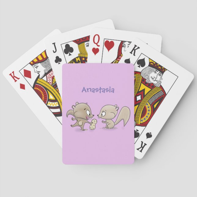 Jeu De Cartes Caricature d'écureuils marrants (dos)