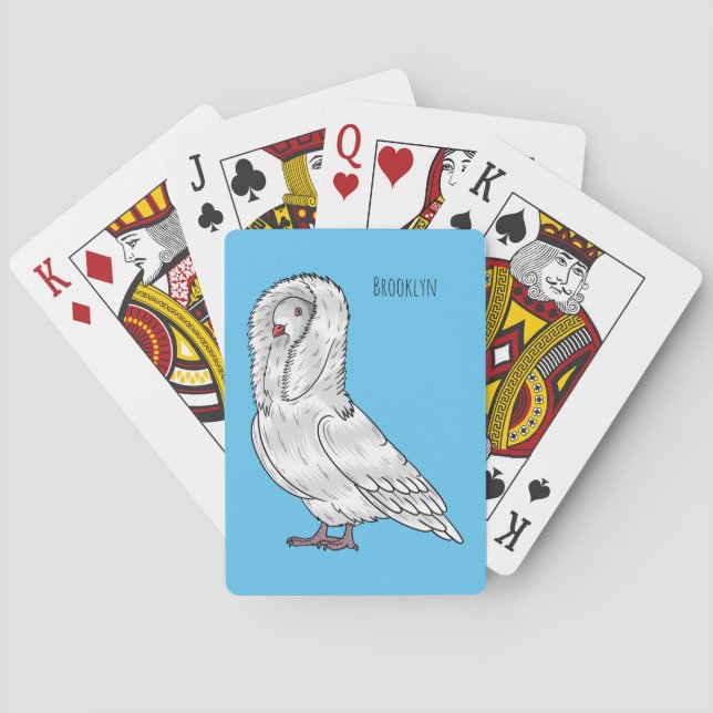 Jeu De Cartes Caricature d'oiseau pigeon Jacobin (dos)
