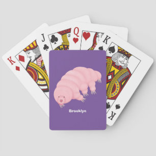 Jeu De Cartes Caricature d'ours d'eau tardigrade rose mignon