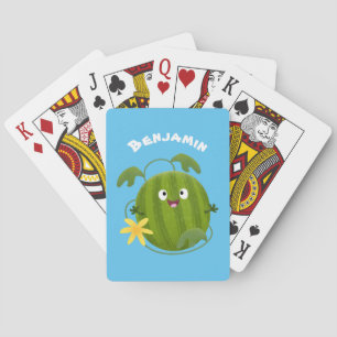 Jeu De Cartes Caricature joli et souriant de pastèque