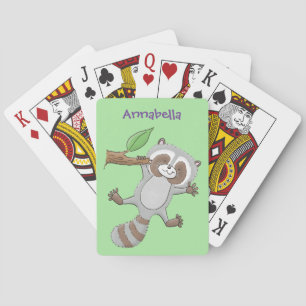 Jeu De Cartes Caricature pour bébé au raton laveur joyeux