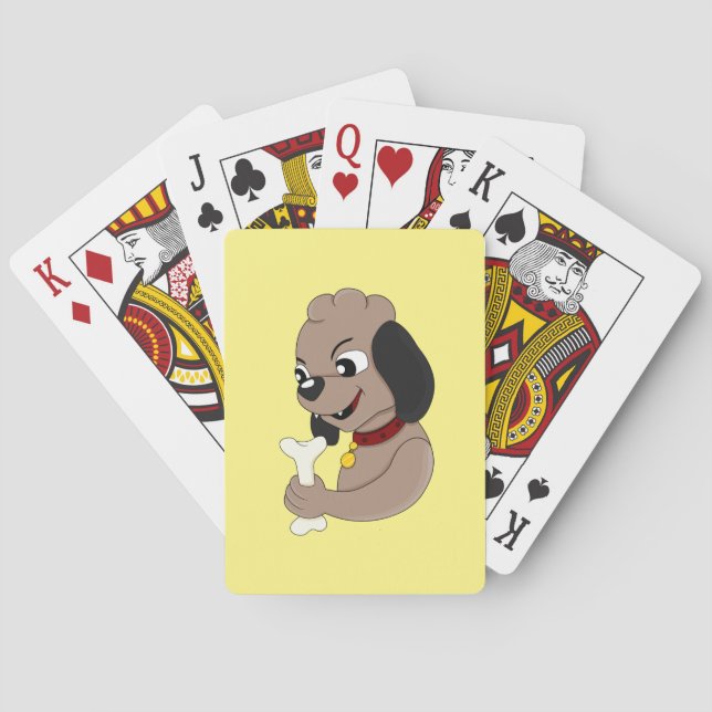 Jeu De Cartes Caricature pour chien de chiot mignon jouant aux c (dos)