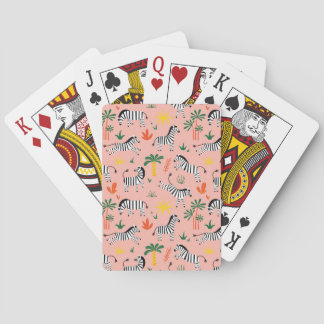 Jeu De Cartes Caricature Zebras Funny Motif sans couture