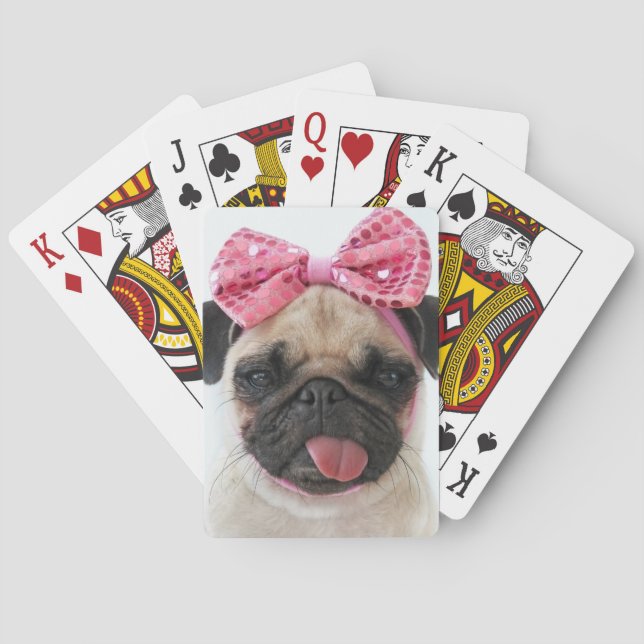 Jeu De Cartes Carlin à cou rose (dos)