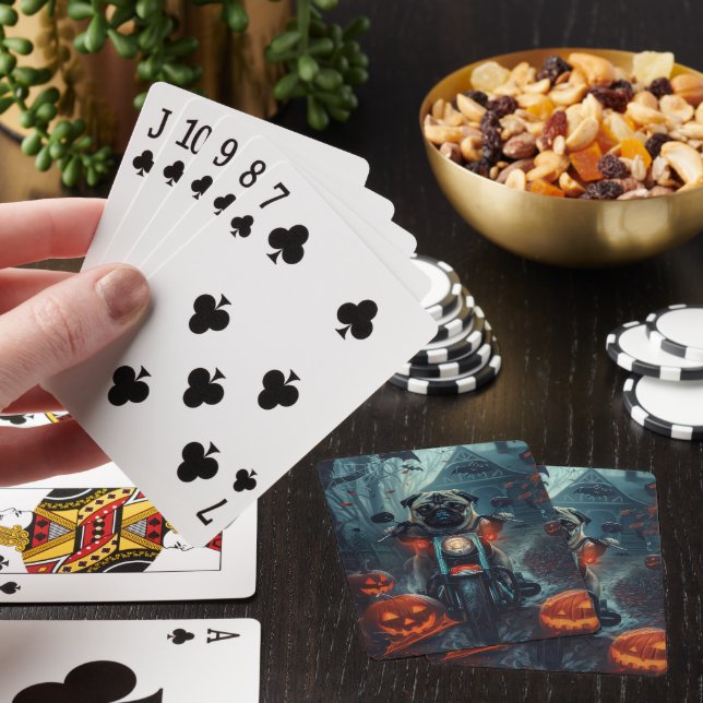 Jeu De Cartes Carlin équitation moto Halloween effroi (In Situ)
