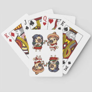 Jeu De Cartes Carlins Cinco De Mayo Jouant Aux Cartes