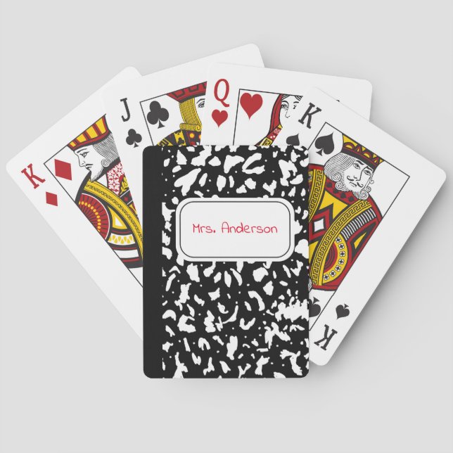 Jeu De Cartes Carnet de composition de marbre personnalisé (dos)