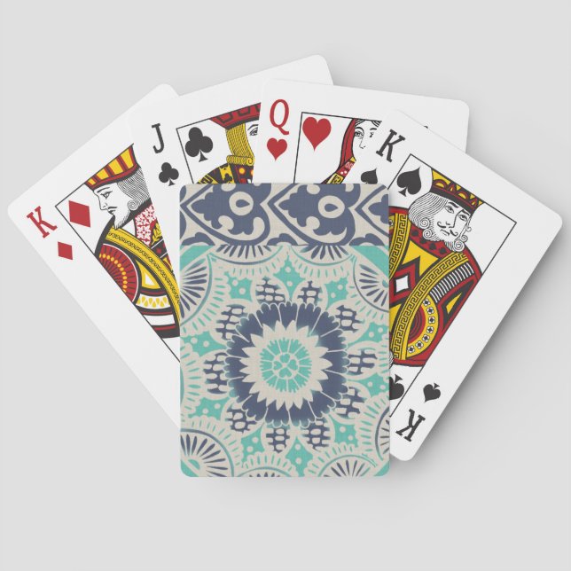 Jeu De Cartes Carreau bleu Batik III (dos)