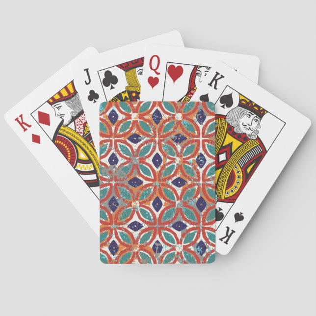 Jeu De Cartes Carreaux géométriques : arrière - plan ethnique vi (dos)